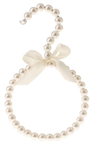 Cintre à Foulard Cintre Porte-écharpe en Plastique Métal avec Perle pour Rangement Chambre, Blanc avec Bowknot