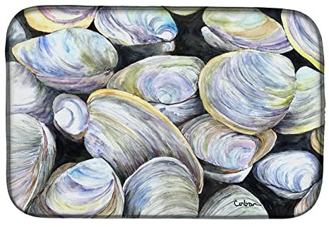 Caroline 's Treasures 8714DDM - Esterilla de secado para platos de clam, Escurridor de Bayetas, 35,56 x 53,34 cm, multicolor