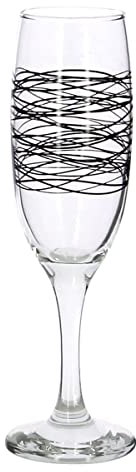 Réception - Lot de 6 Flûtes à Champagne Serpentin Noir 22 cl