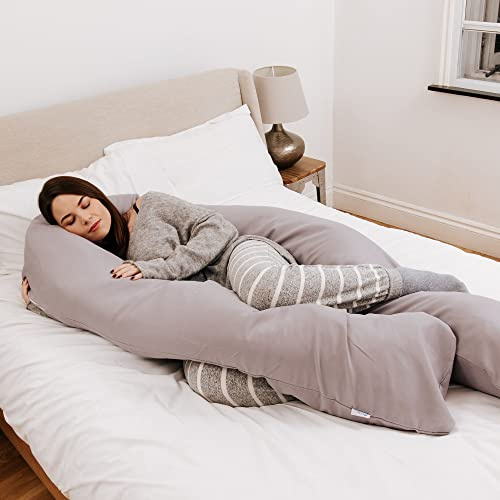 For Your Little One Pregnancy Maternity Pillow Full Body Support Legs Hips Back 9ft Pillow And Case - Calm Grey