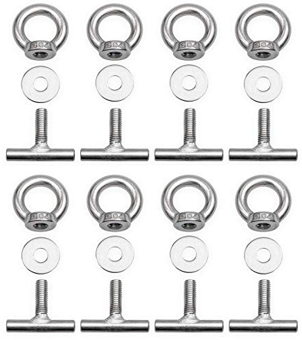 Twowinds - Tornillo Sujeción Carga al Riel 7e5883189a Compatible con VW T5 T6 Multivan Transporter California Caravelle - Argolla Fijación - Anclaje Mercancía Carril - Amarre Seguro Equipaje (8 lotes)