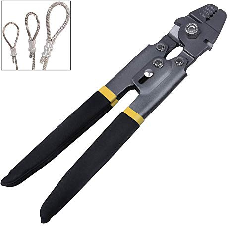 Wire Rope Crimper Sleeve Crimping Tool, Hand Crimping Pliers Set Crimp Sleeves Steel Wire Rope Cutter Crimper Tools Fishing Accessories