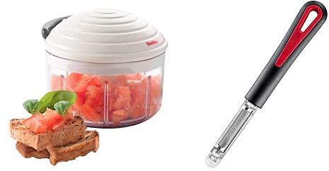 Metaltex Rotomac - Cortaverduras Y Picadora + Westmark 6046Rt60– Pelador De Tomates Y Kiwis Tomfix Retro-Look, Aluminio, 18,5 X 2,2 X 1,8 Cm