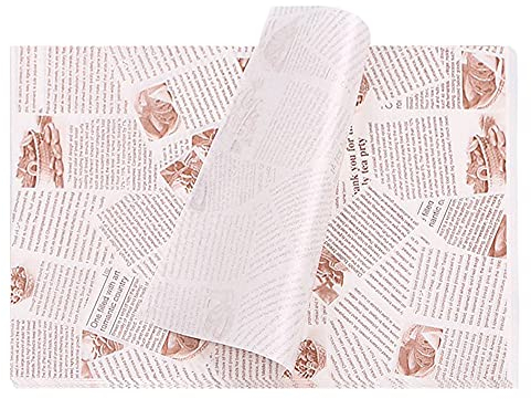 La Llareta Brotpapier 500 Blatt, 26 * 36cm Käsepapier, Wasserdicht und Öl, Nicht Klebrig, Wachspapier für Lebensmittel, Butter, Käse, Sandwich, Burger, Pommes