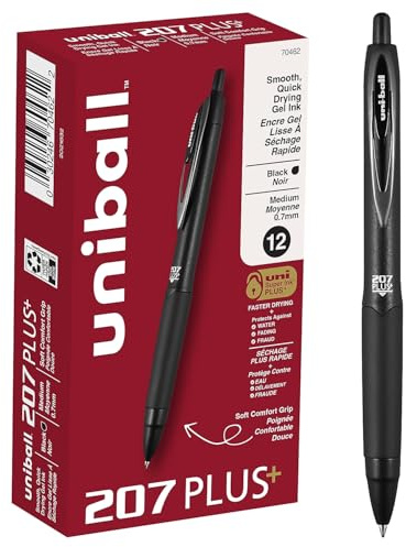 207PLUS+ Gel, 0.7MM, Black, OS Dozen