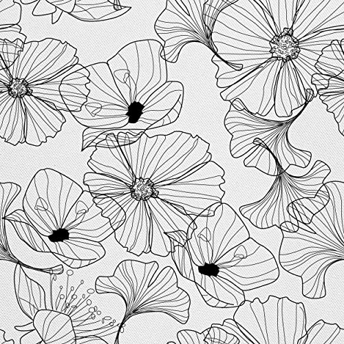 HEKO PANELS Stoff Oxford Wasserdichte Meterware Canvas-Stoff Polyester Stoff Zum Nähen Nähstoffe Möbelstoffe Dekostoffe Handwerken Wasserabweisend Blickdicht Mohnblumen 2 Meter 155 x 200 cm