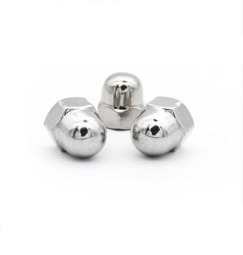 2-20 Stück Messing Hutmutter Stahl mit schwarzen Edelstahl Hutmuttern M3 M4 M5 M6 M8 M10 M12 Hutmutter Eichel Kuppelkopf Sechskantmuttern-M5 20 Stück, Edelstahl