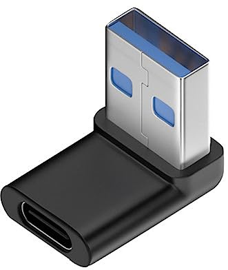 xiwai Adaptador de datos USB-C tipo C hembra a USB 3.0 A macho en ángulo de 90 grados para computadora portátil de escritorio