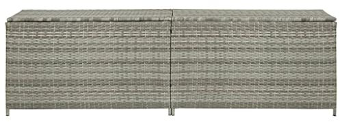 Higsose Baule Giardino Esterno 200x50x60 cm Baule Rattan Cassa Da Esterno Giardino Cassapanche Per Esterno Baule Giardino Grande Baule Da Esterni Baule Portalegna Da Interno Grigio