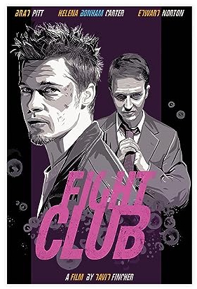 EMIGOS Fight Club Filmposter auf Leinwand, Schlafzimmer, Dekoration, Sport, Landschaft, Büro, Raumdekoration, Geschenk, ungerahmt, 40 x 60 cm