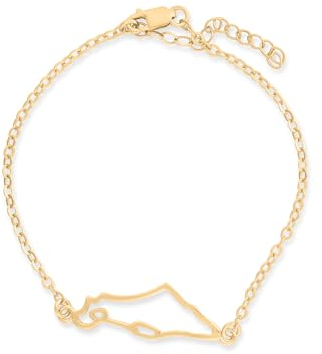 AVNIS Karte von Israel Armband Gold gefüllt Heiliges Land Israeli Armband - Stilvolle Israel Anhänger Charm, Geographie Anhänger Armband mit Davidstern, 6,5 Zoll + Verlängerung