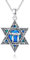 ABIGY Davidstern Kette 925 Sterling Silber Star of David Necklace Hebräisch Chai (Leben) Opal Anhänger Hexagramm Davidstern Kette Jüdischen Hexagramm Amulett Schmuck Geschenke für Männer Damen