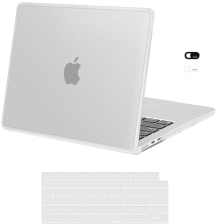 MOSISO Funda Compatible con MacBook Air 13,6 Pulgadas 2026-2022 M5 A3449 | M4 M3 A3113 M2 A2681, Suave TPU Marco Bumper Anti-Cracking Plástico Duro Carcasa&Teclado Tapa&Webcam Cubierta,Translúcido