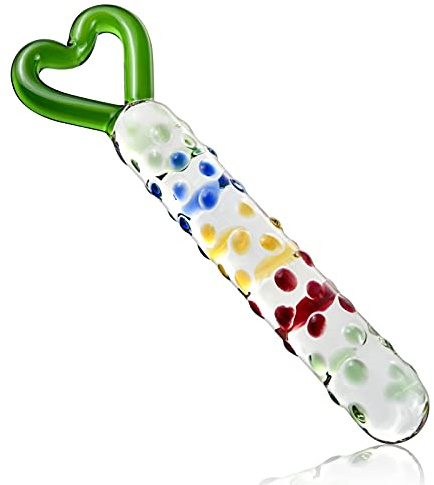 SXOVO G-Spot Pleasure Wand Glass Dildo Adult Products Colorful Butt Expander Crystal Anal Plug Anal Masturbator Sex Toy Suitable for Couples Women and Men