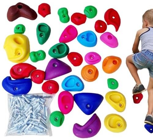 FANGZ Kletterwand hält, Kletterwand-Set | 32 Stück Kindergarten-Kletterhalter für Kinder | Robustes Spielplatz-Spielset, Klettergriff-Set für Kindergarten, Zuhause