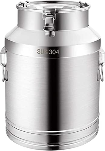ZGYOZMNG Milchkanne aus Edelstahl 304, Milcheimer, Weineimer, Tragekrug, Ölfass, Teekanister mit versiegeltem Deckel, für Flüssigkeiten, Feststoffe (15 l) (20 l)