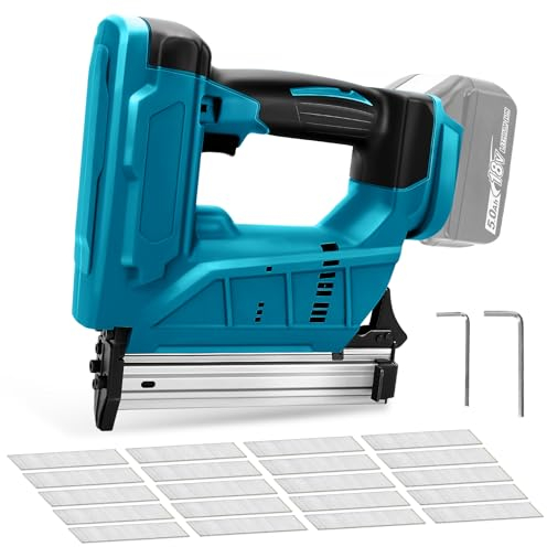 Akku-Tacker Elektrisch - Kompatibel mit Makita Akku 18V 120 Nägel/Min 550W Elektronischer Tacker mit 2000 geraden Nägeln für Tapete, Tischlerei, Holzbearbeitung (ohne Akku)