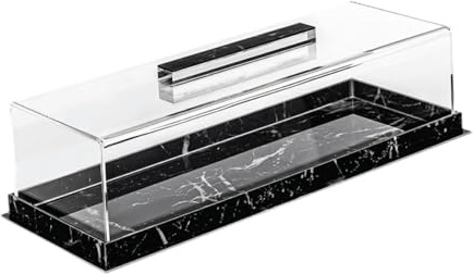 Colcolo Vitrina expositora para repostería de panadería con Tapa Transparente, Soporte para Tartas, Soporte para Tartas para Baby Shower, Fiestas, cumpleaños, Negro