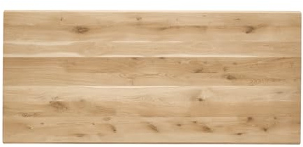 iWerk® Tischplatte aus Eiche massiv 180 x 90 cm | Massiv & Rustikal, Echtholz, Schreibtisch oder Esstisch geeignet, DIY-Tisch, Kante Swiss