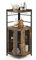COSTWAY Corner Bar Cabinet, Industrial Wine Storage Sideboard with Glass Holder, Metal Mesh Doors, Adjustable Shelf & Anti-Tipping Devices, Buffet Display Cabinet for Home Kitchen (Rustic Brown)
