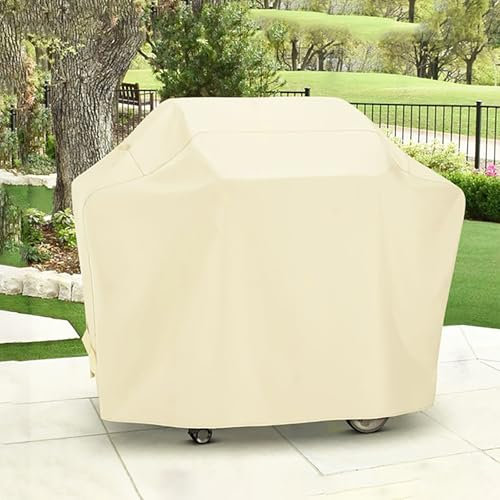 ZDMZR Grillabdeckung, Robuste wasserdichte Grillabdeckung, Lichtbeständige Grillabdeckung, Grillabdeckung für Außengrill, Wasserdicht(Beige,145 * 61 * 117cm)