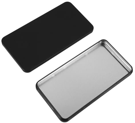 Gadpiparty Aufbewahrungsbox Mit Deckel Aus Metall Kleine Spardose Flacher Behälter Für Geldscheine Bargeldhalter Rechteckige Dose Zur Aufbewahrung Von Münzen Und Bastelmaterial