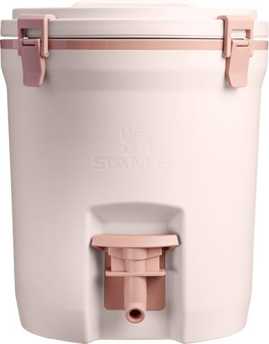 Stanley Adventure - Jarra de agua de flujo rápido de 2 galones, dispensador de agua helada, enfriador de bebidas aislado, espiga fácil de verter y tapa de espuma con cierre, sin BPA, cuarzo rosa