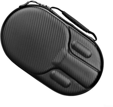 Entgoinggo EVA-Hartschalen-Tasche für Tischtennisschläger mit großem Fassungsvermögen, Aufbewahrungsbox mit Griff für 2 Schläger und 4 Bälle (schwarz)