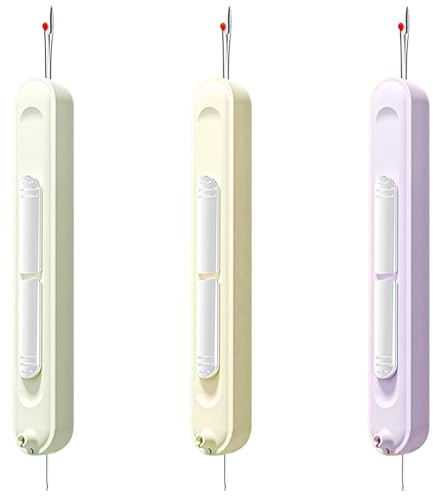 Confezione da 3 Infila-Ago e Scucitore 2 in 1, Scucitore a Spillo, Accessori per Cucire, Scucitore, Retrattile, Multifunzione, Adatto per Cucito a Mano, Lavoro a Maglia, Aiuto per Infilare (1)