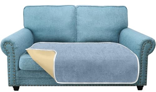 Granbest Rutschfeste Sofasitzbezüge, 2-Sitzer, dicker Stuhlbezug, Schoner von Haustieren, universell für alle Jahreszeiten (2-Sitzer, Azurblau)