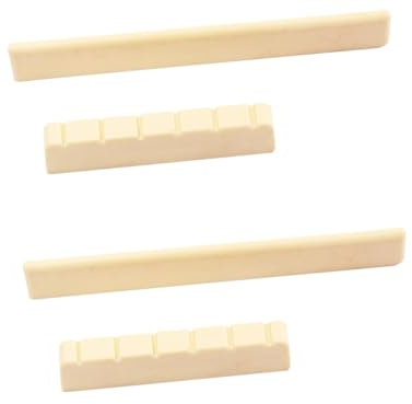 FRCOLOR 2 Stück Gitarren Sattel und Stegeinlage Gelb Ersatzkit für Klassische Gitarre Einfach Zuschneidbar für Besseren und Spielkomfort