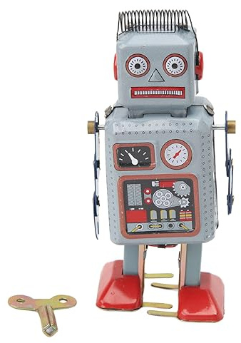 Cryfokt Giocattoli da Passeggio a Carica, Robot retrò Compatto in Banda Stagnata, Giocattolo a Carica per Sorpresa