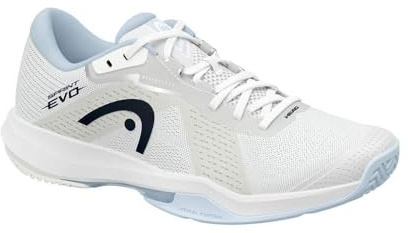 HEAD Sprint Evo 4.0 Women's Tennis Shoe, White/Light Blue, 8