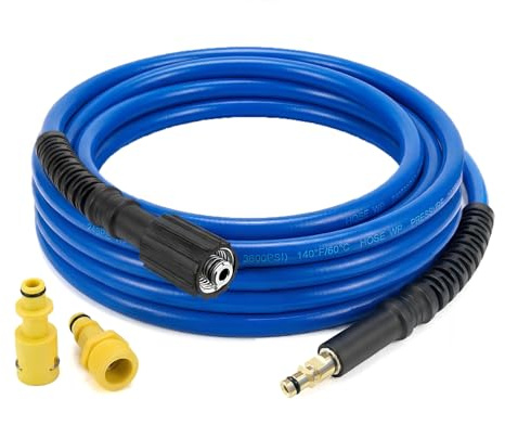 Hierbla 6M/19.6Ft Flexible High Pressure Washer Hose for Kärcher All Models (K2, K3, K4, K5, K7 New & Old) – Soft & Kink-Resistant Replacement with O-Ring Adapter & M22(14mm) to Quick Connector