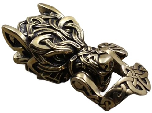 Paracord armband spännen, vintage paracordspännen i mässing, antika varg armbandslås, gör-det-själv-klämmor för, flätat rep, nyckelring