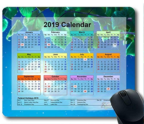 Kalender 2019 mit wichtigen Feiertagspads, Mäusematte, Sternenhimmelmalerei Gaming-Mauspad