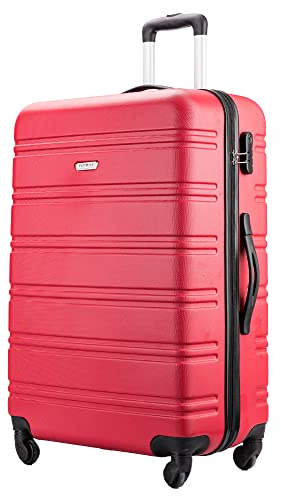 FLYMAX 24 Medium Suitcase Lightweight Luggage 4 Wheel Spinner Travel Case Trolley ABS Hold Check in