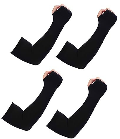 KUHNMARVIN - Manicotti di raffreddamento per braccia, a compressione, con protezione dai raggi UV, UPF 50, uomo/donna/studenti, gomito/braccio, baseball, basket, ciclismo e sport (nero), copertura
