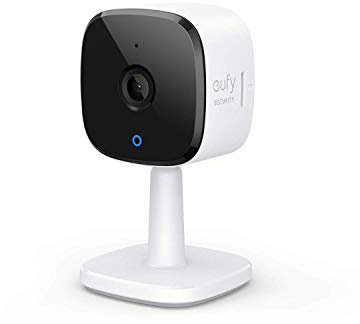 eufy Security 2K Indoor Cam, Plug-in Security Indoor Camera med Wi-Fi, IP-kamera, Human/Pet AI, röstassistenter, Night Vision, Two-Way Audio, Kompatibel med Apple Homekit, HomeBase krävs inte(förnyad)