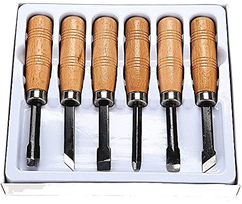 Cinceles para madera Juegos de formones de 6 piezas acero al carbono sk5 cinceles para madera Juegos de formones para carpintería tallada en madera recortando los bordes