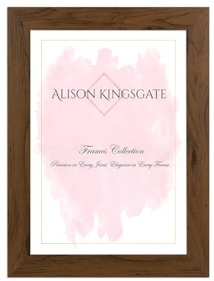 Alison Kingsgate Modern Walnut A4 Picture Frame for Photos & Certificates | Engineered Wood, Shatterproof Perspex Front, Ideal for Wall Art & Tabletop, Posters, Documents & Home Décor