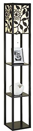 Lampadaire, Lampadaire Étagère avec 2 Ports De Charge USB Prise Électrique, 62,9 Pouces, Lampes sur Pied Modernes pour Salon Bureau Décoration De La Maison