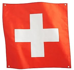 Runesol Drapeau National Suisse 3x3, 91x91cm, Schweizerfahne 4 Œillets, Œillet En Laiton Dans Chaque Coin, Drapeau Suisse Carré, Drapeaux De Qualité Supérieure, Fête de la Saint-Joseph