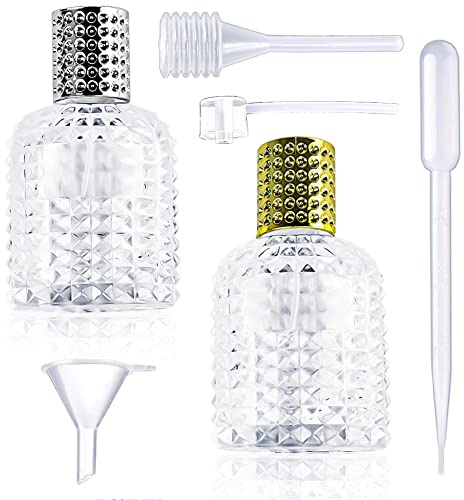 SCHYIDA Parfümflasche 50ml, 2 Stücke Parfümflakon Zerstäuber Parfümflaschen zum Befüllen Glas Parfümflaschen Nachfüllbar Sprühflasche leere Parfümflakon für Frauen oder Mädchen