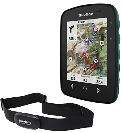 GPS Terra + Pulsmesser - Multisport Fahrrad MTB Radfahren Wandern Trekking/Kompakt und Leicht / 3 vordere Tasten / 3,7 Bildschirm/Autonomie 15 h/Speicher 32 GB/Topografische Karte enthalten