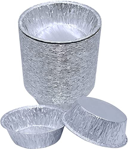 Sunrise Packaging 500 x Round Foil Pie Dishes Recyclable Aluminium Foil Pans -110mm x 33mm - Tarts Oven Cook Baking Mince Pie, Christmas and More
