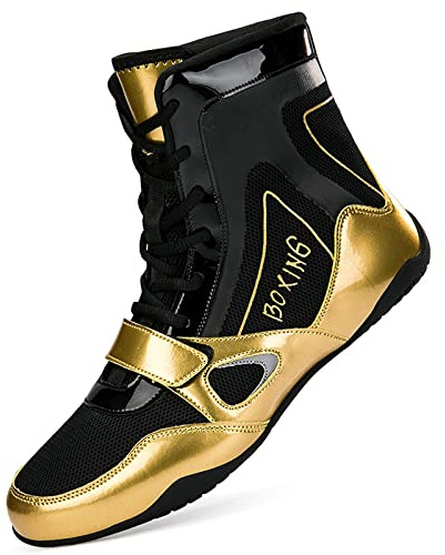 BLBK Men's Boxing Shoes, High-Top, Combat Sports, Wrestling,Black231 UK12