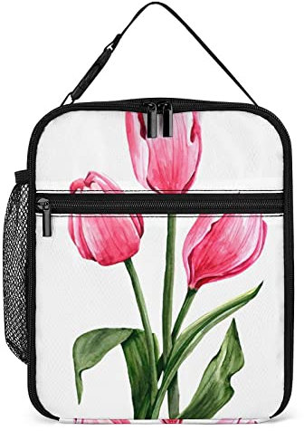 Pranzo al sacco floreale con ani primaverili Pranzo al sacco riutilizzabile per uomo Donna Lavoro - Contenitore per il pranzo isolato con piccoli fiori ad per Picnic da lavoro unisex