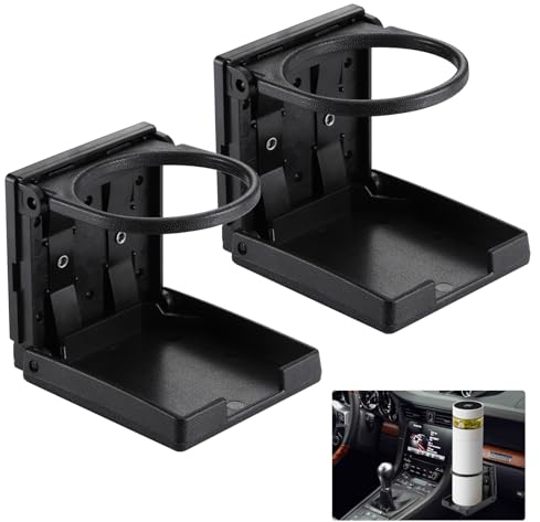 Huiguli Car Cup Holder, 2 Pcs Folding Drink Holder, Bottle Can Cupholder for Cars, Coffee Cup Holder for Car, Foldable Cup Holder for Boat,Yacht,Van,Truck
