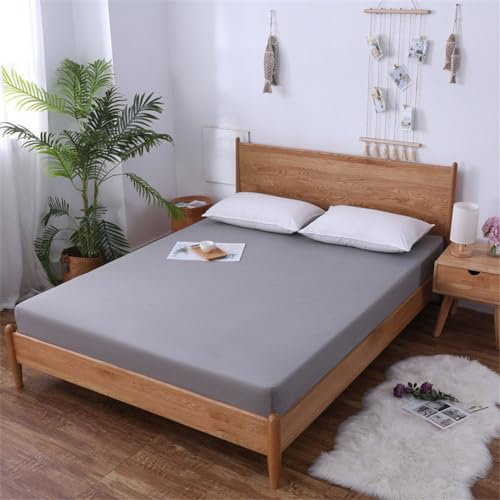 Morbuy Rundumschutz Matratzenbezug mit Reißverschluss Matratzenschoner Komfort Encasing Bettwäsche, Atmungsaktiv Umhüllung Zwischenbezug für die Matratze (90x200x6cm,grau)